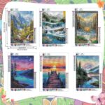 Landscape 6PCS Diamond Painting Kits for Adults Full Round Drill for Adults Beginner DIY Craft Gifts Home Wall Decoration 11.8x15.7 Inches - Image 2