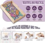 Diamond Art Kits for Adults Wooden Serving Trays with Handles, 5D Diamond Painting Big Gem Arts and Craft Gifts Trays Decor Gift Home Decor 7.8x11.8 Inches Mandala A - Image 3