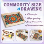 Diamond Art Kits for Adults Wooden Serving Trays with Handles, 5D Diamond Painting Big Gem Arts and Craft Gifts Trays Decor Gift Home Decor 7.8x11.8 Inches Mandala E - Afbeelding 4