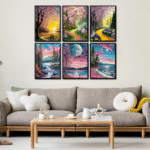 Landscape 6PCS Diamond Painting Kits for Adults Full Round Drill for Adults Beginner DIY Craft Gifts Home Wall Decoration 11.8x15.7 Inches - Image 6