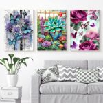 Butterfly Style 6PCS Diamond Painting Kits for Adults Full Round Drill for Adults Beginner DIY Craft Gifts Home Wall Decoration 11.8x15.7 Inches - Gambar 5