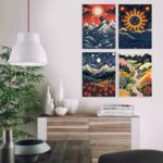 Abstract Style 4PCS Diamond Painting Kits for Adults Full Round Drill for Adults Beginner DIY Craft Gifts Home Wall Decoration 11.8x15.7 Inches - Image 7