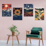 Abstract Style 4PCS Diamond Painting Kits for Adults Full Round Drill for Adults Beginner DIY Craft Gifts Home Wall Decoration 11.8x15.7 Inches - Image 6