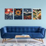 Abstract Style 4PCS Diamond Painting Kits for Adults Full Round Drill for Adults Beginner DIY Craft Gifts Home Wall Decoration 11.8x15.7 Inches - Image 5