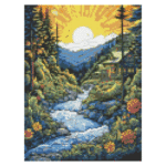 Landscape Style Diamond Painting Kits for Adults Full Round Drill for Adults Beginner DIY Craft Gifts Home Wall Decoration 11.8x15.7 Inches - Image 2