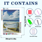 Landscape Style Diamond Painting Kits for Adults Full Round Drill for Adults Beginner DIY Craft Gifts Home Wall Decoration 11.8x15.7 Inches - obrazek 3