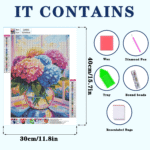 Flower Diamond Painting Kits for Adults Full Round Drill for Adults Beginner DIY Craft Gifts Home Wall Decoration 11.8x15.7 Inches - Image 3