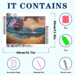 Landscape Large Diamond Painting Kits for Adults Easy DIY 5D Round Full Drill Diamond Dot Art and Craft for Beginners Home Wall Decor 27.5 X 15.7 Inches - immagine 3