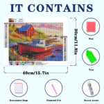 Landscape Large Diamond Painting Kits for Adults Easy DIY 5D Round Full Drill Diamond Dot Art and Craft for Beginners Home Wall Decor 27.5 X 15.7 Inches - immagine 3