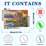 Landscape Large Diamond Painting Kits for Adults Easy DIY 5D Round Full Drill Diamond Dot Art and Craft for Beginners Home Wall Decor 27.5 X 15.7 Inches - Imagen 3