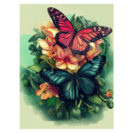 Butterfly Style Diamond Painting Kits for Adults Full Round Drill for Adults Beginner DIY Craft Gifts Home Wall Decoration 11.8x15.7 Inches