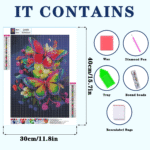 Flower Diamond Painting Kits for Adults Full Round Drill for Adults Beginner DIY Craft Gifts Home Wall Decoration 11.8x15.7 Inches - Image 3