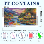 Landscape Large Diamond Painting Kits for Adults Easy DIY 5D Round Full Drill Diamond Dot Art and Craft for Beginners Home Wall Decor 27.5 X 15.7 Inches - Image 3