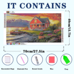 Landscape Large Diamond Painting Kits for Adults Easy DIY 5D Round Full Drill Diamond Dot Art and Craft for Beginners Home Wall Decor 27.5 X 15.7 Inches - Image 3