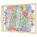 Diamond Art Kits for Adults Wooden Serving Trays with Handles, 5D Diamond Painting Big Gem Arts and Craft Gifts Trays Decor Gift Home Decor 12.2x16.1 Inches Succulence B