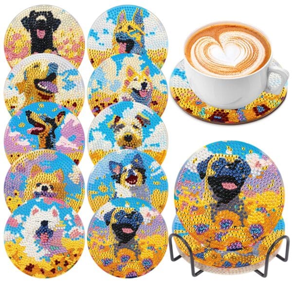 Kid-friendly diamond painting coaster project