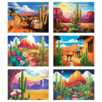 Landscape 6PCS Diamond Painting Kits for Adults Full Round Drill for Adults Beginner DIY Craft Gifts Home Wall Decoration 11.8x15.7 Inches