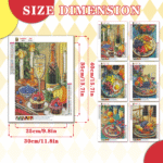 Delicious food Diamond Painting Kits for Adults Full Round Drill for Adults Beginner DIY Craft Gifts Home Wall Decoration 11.8x15.7 Inches - Image 2