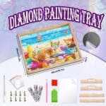 Diamond Art Kits for Adults Wooden Serving Trays with Handles, 5D Diamond Painting Big Gem Arts and Craft Gifts Trays Decor Gift Home Decor 12.2x16.1 Inches Cat A - Image 2