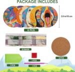 6 PCS Diamond Art Coasters Kits, Small Diamond Painting Coasters, Fall Diamond Art Kits for Adults Beginners, Arts and Crafts Supplies Item Sets Not with Holder Duck Style - Image 3