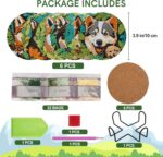 6 PCS Diamond Painting Art Coasters Set with Holder - Small Diamond Painting Coasters Kit for Beginners and Adults Dog - Image 2