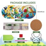 6 PCS Small Diamond Art Coasters Kits, Diamond Painting Coasters, Fall Diamond Art Kits for Adults Beginners, Arts and Crafts Item Sets with Holder for Drinks. Bird — изображение 3