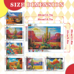 Landscape 6PCS Diamond Painting Kits for Adults Full Round Drill for Adults Beginner DIY Craft Gifts Home Wall Decoration 11.8x15.7 Inches - immagine 2