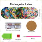 8 PCS Small Diamond Painting Coasters Kit, Fall Art Coasters for Adults Beginners, Arts and Crafts Supplies Item Sets Not with Holder Butterfly - Gambar 2