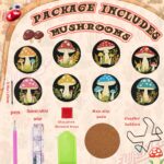 8 PCS 5D Diamond Painting Coasters Kits with Holder, Small Diamond Art Kits for Adults Beginners Diamond Dots Arts and Crafts Gems Supplies Item Mushroom Shaped - Image 2