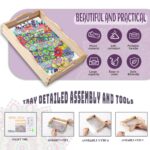 Diamond Art Kits for Adults Wooden Serving Trays with Handles, 5D Diamond Painting Big Gem Arts and Craft Gifts Trays Decor Gift Home Decor 7.8x11.8 Inches Succulence A - Gambar 3