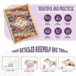 Diamond Art Kits for Adults Wooden Serving Trays with Handles, 5D Diamond Painting Big Gem Arts and Craft Gifts Trays Decor Gift Home Decor 12.2x16.1 Inches Bohemia B - Afbeelding 3