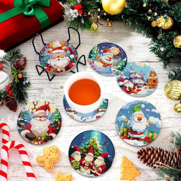 Diamond Painting Coasters – Set 5D Fai-da-te Con Sottobicchieri In Sughero, Per Principianti E Adulti, Attività Creativa E Rilassante