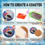 8 PCS Diamond Art Coasters Kit, 5D Diamond Painting Coasters with Holder, Fall Small Diamond Art Kits for Adults Beginners, Diamond Dots Arts and Crafts Supplies Ocean - Image 2
