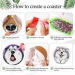 8 PCS Small Diamond Art Coasters Kits, Diamond Painting Coasters, Fall Diamond Art Kits for Adults Beginners, Arts and Crafts Item Sets with Holder for Drinks Dog Style - Gambar 3