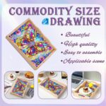 Diamond Art Kits for Adults Wooden Serving Trays with Handles, 5D Diamond Painting Big Gem Arts and Craft Gifts Trays Decor Gift Home Decor 9.8x13.8 Inches Butterfly A - immagine 4