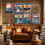 Landscape 6PCS Diamond Painting Kits for Adults Full Round Drill for Adults Beginner DIY Craft Gifts Home Wall Decoration 11.8x15.7 Inches — изображение 5