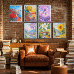 Abstract Style 6PCS Diamond Painting Kits for Adults Full Round Drill for Adults Beginner DIY Craft Gifts Home Wall Decoration 11.8x15.7 Inches - Image 5