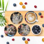 6 PCS Cat Diamond Painting Art Coasters Set with Holder - Small Diamond Painting Coasters Kit for Beginners and Adults - Image 5