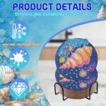 8 PCS Diamond Art Coasters Kit, 5D Diamond Painting Coasters with Holder, Fall Small Diamond Art Kits for Adults Beginners, Diamond Dots Arts and Crafts Supplies Ocean - Image 4