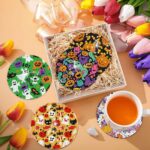 8 PCS Cute Ghost Diamond Art Coasters Kit, Small Diamond Painting Coasters, Fall Diamond Art Kits for Adults Beginners, Arts and Crafts Supplies Item Sets with Holder Scary Style - Image 6