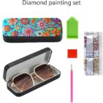 Flower Diamond Art Eyeglasses Case Kits for Adults Small Gem Art Paint by Diamonds Dots DIY for Beginner Women Suitable for Storing and Protecting Glasses - Image 3