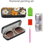 Flower Diamond Art Eyeglasses Case Kits for Adults Small Gem Art Paint by Diamonds Dots DIY for Beginner Women Suitable for Storing and Protecting Glasses - Image 3