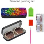 Abstract Diamond Art Eyeglasses Case Kits for Adults Small Gem Art Paint by Diamonds Dots DIY for Beginner Women Suitable for Storing and Protecting Glasses - Image 3