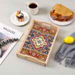 Diamond Art Kits for Adults Wooden Serving Trays with Handles, 5D Diamond Painting Big Gem Arts and Craft Gifts Trays Decor Gift Home Decor 12.2x16.1 Inches Bohemia B - Afbeelding 6