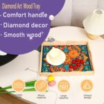 Diamond Art Kits for Adults Wooden Serving Trays with Handles, 5D Diamond Painting Big Gem Arts and Craft Gifts Trays Decor Gift Home Decor 12.2x16.1 Inches Mandala E - Image 4