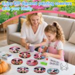 8 PCS Diamond Art Coasters Kit, 5D Diamond Painting Coasters with Holder, Fall Small Diamond Art Kits for Adults Beginners, Diamond Dots Arts and Crafts Supplies Cow - Gambar 6