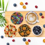 8 PCS Cute Ghost Diamond Art Coasters Kit, Small Diamond Painting Coasters, Fall Diamond Art Kits for Adults Beginners, Arts and Crafts Supplies Item Sets with Holder Scary Style - Image 7