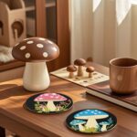 8 PCS 5D Diamond Painting Coasters Kits with Holder, Small Diamond Art Kits for Adults Beginners Diamond Dots Arts and Crafts Gems Supplies Item Mushroom Shaped - Image 8