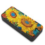 Flower Diamond Art Eyeglasses Case Kits for Adults Small Gem Art Paint by Diamonds Dots DIY for Beginner Women Suitable for Storing and Protecting Glasses