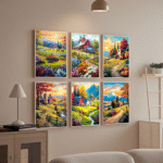 Landscape 6PCS Diamond Painting Kits for Adults Full Round Drill for Adults Beginner DIY Craft Gifts Home Wall Decoration 11.8x15.7 Inches - obrazek 7
